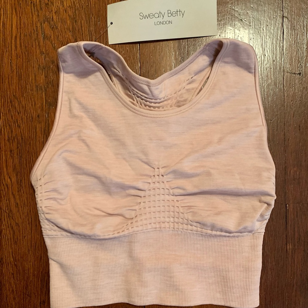 Sweaty Betty Stamina Longline Sports Bra in Pink